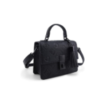 Elegant Black Embossed Leather Handbag - Image 2